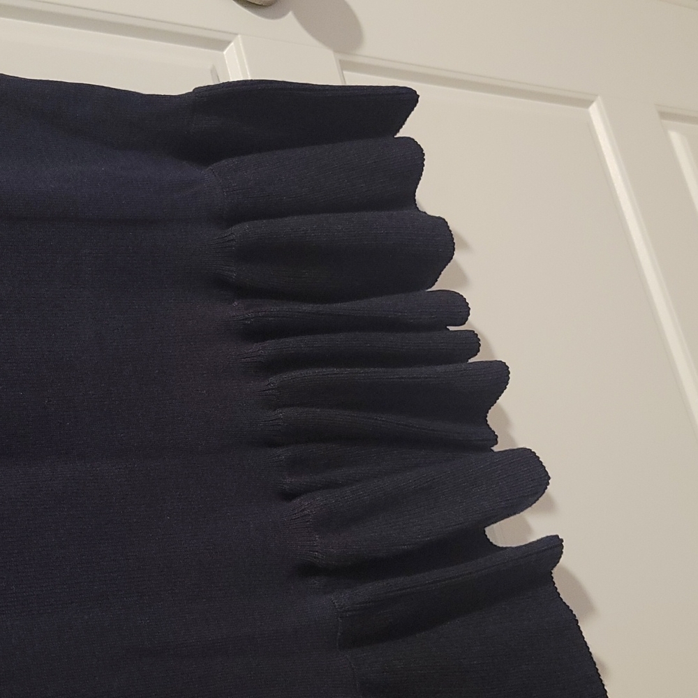 Express Ribbed Ruffle Hem Sweater Dress - Picture 3 of 5